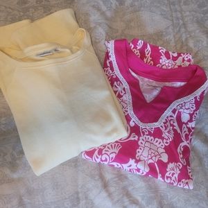 4/$15 SALE Croft & Barrow | Bundle Set 2 Blouses Sweaters Tops 2X yellow Pink